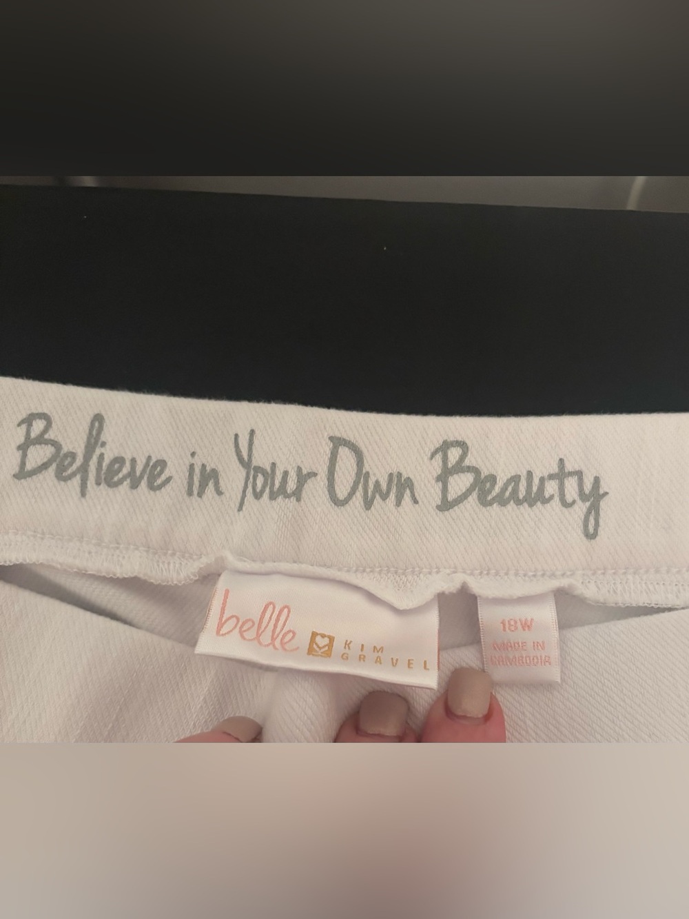 Belle by Kim Gravel Believe in Your Beauty White Jeans